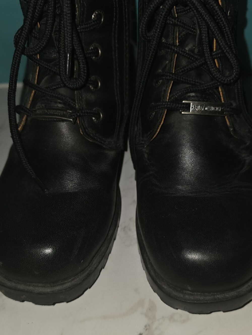 Harley-Davidson Alysa Black Leather Motorcycle Boots with Side Zippers Size 6.5 - Picture 3 of 12